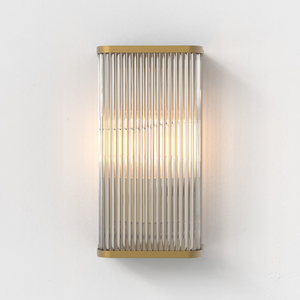 Square Reeded Glass Wall Light