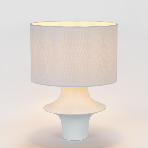 Contemporary White Resin Table Lamp