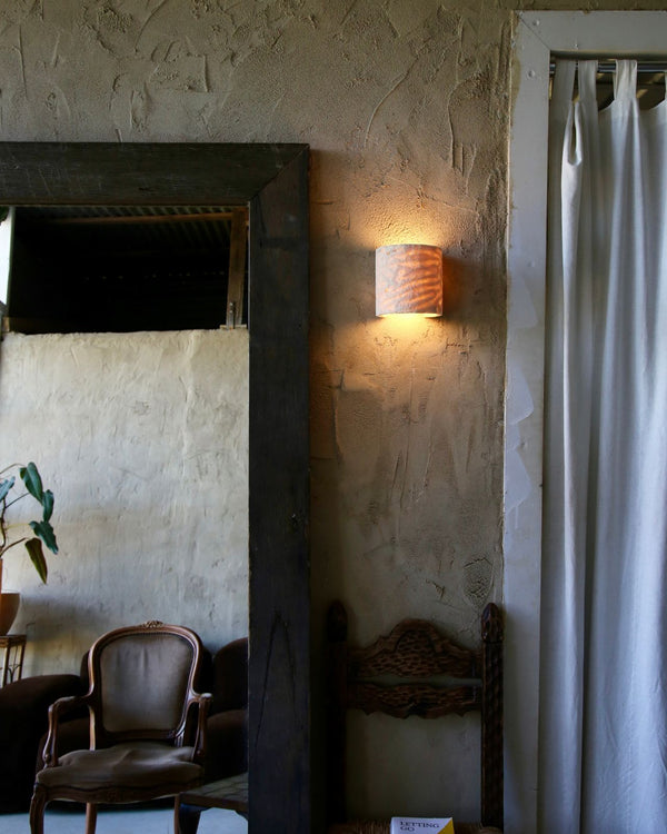 Fossil Coral Tube Flush Wall Sconce