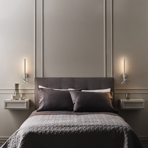 Slim and Matte Dual Adjustable Wall Light nickel as bedside lamp