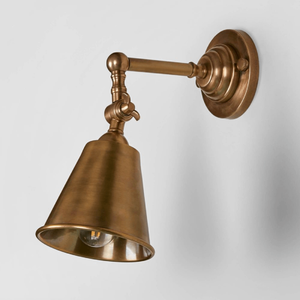 Adjustable Antique Brass Wall Spotlight | Lighting Collective | turned off