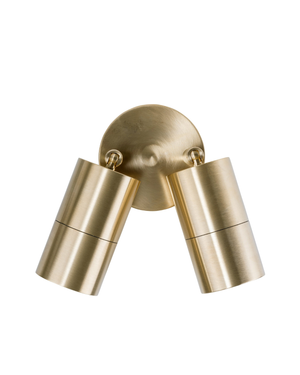 Adjustable Double Cylindrical Spot Light | Brass | TRIColour