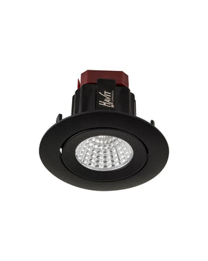 6W flat recessed downlight in black