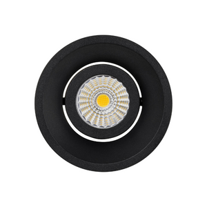 Adjustable Round Deep Recessed LED Downlight | Black | Front