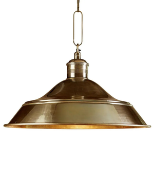 Antique Brass Industrial Dome Pendant Brass