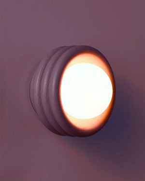 Round Rippled Wall Sconce with Glass Orb Diffuser in Plum Finish