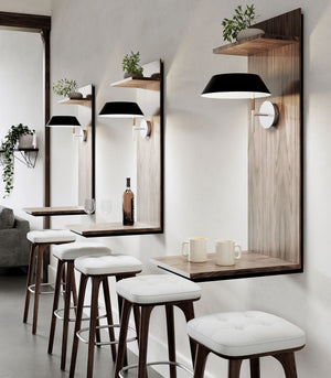 Balanced Black & Synthetic Rattan Wall Light-Lighting Collective