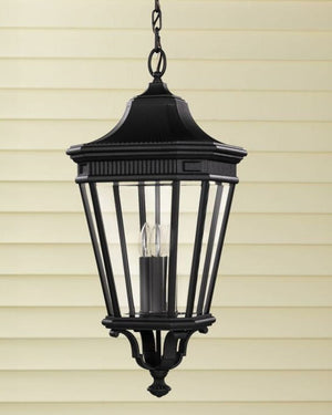 Black Bevelled Glass Pendant