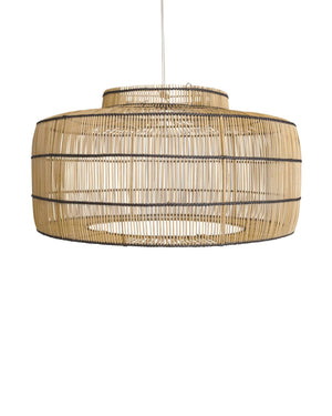 Black Trim Rattan Pendant Lighting Collective