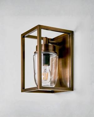 Brass Cube Industrial Wall Light