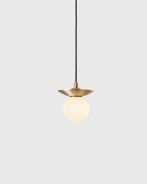 Brass Orb Pendant Ridged Brass Cable | Lighting Collective