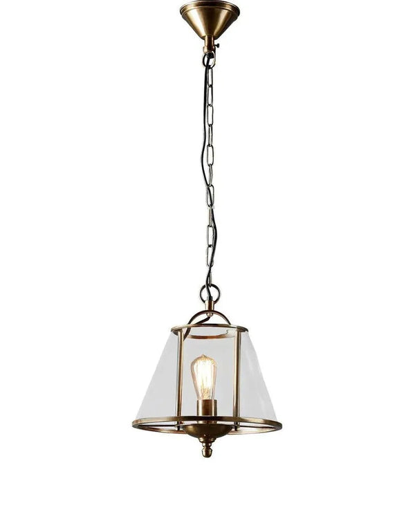 Brass and Glass Pendant Light