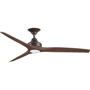 Spitfire AC | Bronze Modern Contoured Blades Ceiling Fan | ThreeSixty | Bronze | Walnut | 60 | With Light