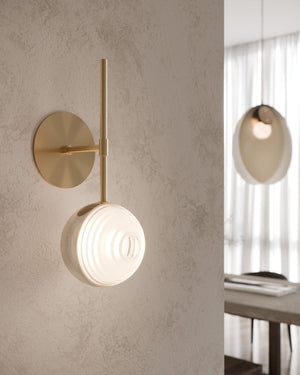 Circular Shiny and Matte Crystal Wall Light | Star