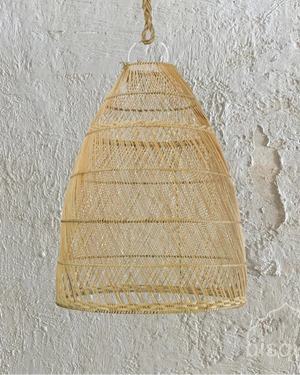 Cone Rattan Pendant Light Natural Bisque Lighintg