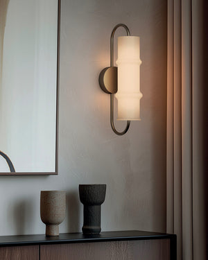 Contemporary Opal Glass Cylindrical Wall Light