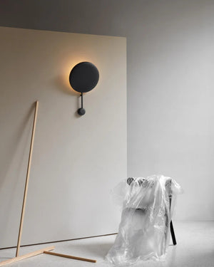 Contemporary Black Circular Wall Light