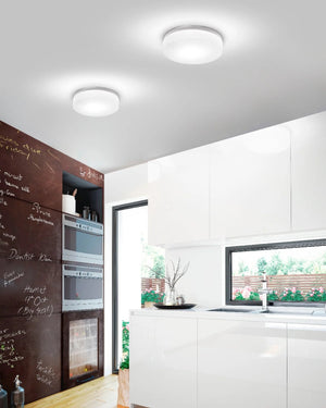 Modern kitchen with elegant white ceiling light