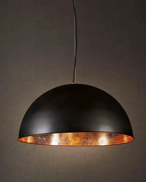 Copper & Silver Dome Pendant Copper Black
