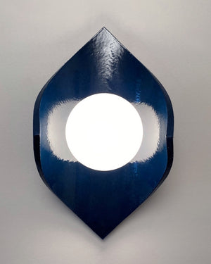 Curved Diamond Ceramic Wall Light | Stingray | Dark Blue