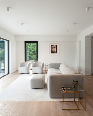 Cylindrical Surface Mount Light In a Living Area