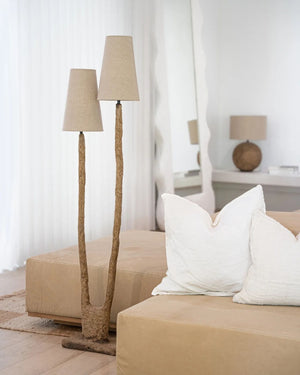 Double Shade Floor Lamp | Kira | Lighting Collective | Dark Roast Floor Lamp in Living Room