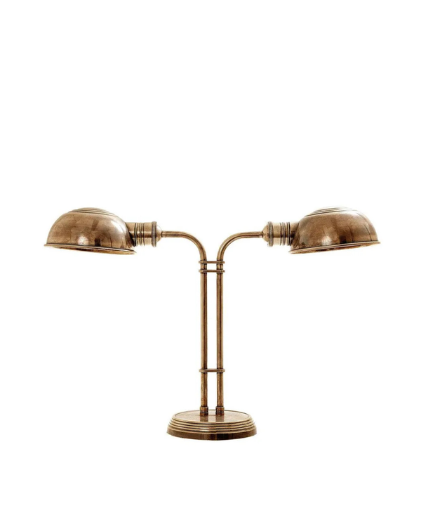Dual Shade Brass Table Lamp