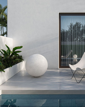 Exterior Fibreglass Moon Floor Lamp-Lighting Collective
