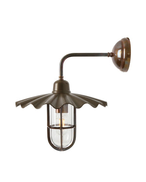 Exterior Pleated Shade Wall Light