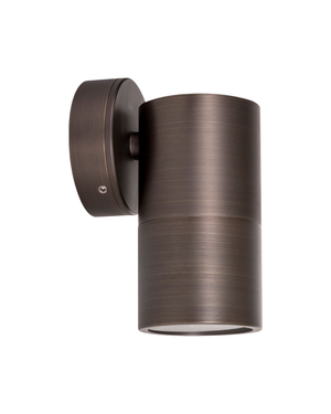 Fixed Down Pillar Wall Light | Antique Brass | TRIColour