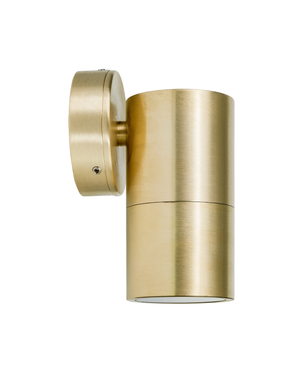 Fixed Down Pillar Wall Light | Brass | TRIColour