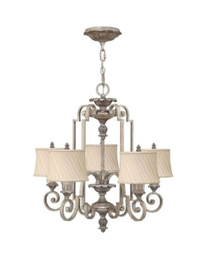 Hamptons Textured Fabric Shade Chandelier