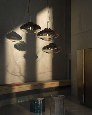 Hand-blown UFO Crystal Glass Pendant | Disc