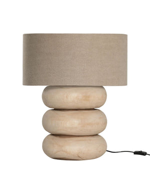 Handcrafted Wooden Pebble Table Lamp | Rundu | Lighting Collective | Natural