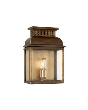 Exterior Wall Lantern In Glass and Aged Brass