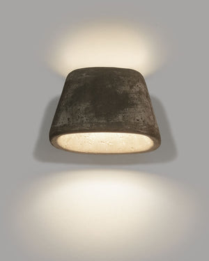 Handmade Italian Exterior Up & Down Wall Light Galestro Nero