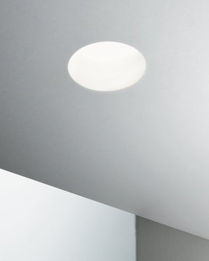 Ceiling light fixture on a gray ceiling