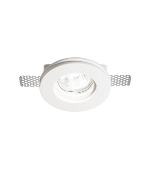 White recessed ceiling light on a white background