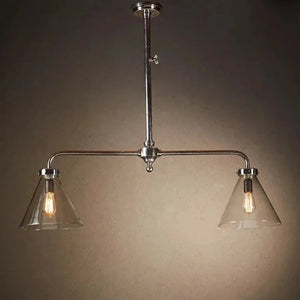 20th Century Industrial Two Arm Hanging Light-Pendants | Lighting Collective