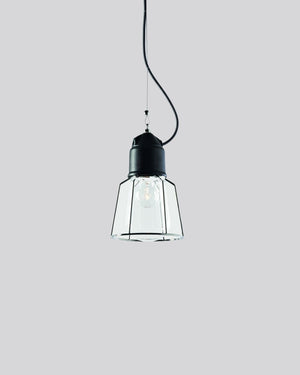 Italian Caged Glass Pendant Light