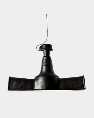 Italian Industrial Black Oblong Pendant Light