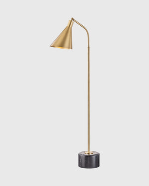Marble Aged Brass Floor Lamp