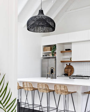 Large Rattan Bulb Pendant