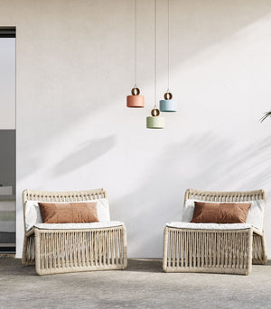 Leather & Ceramic Pastel Pendant-Lighting Collective