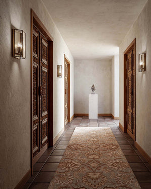 Rectangle Bevelled Glass Wall Lights Rilegato displayed in a traditional corridor 