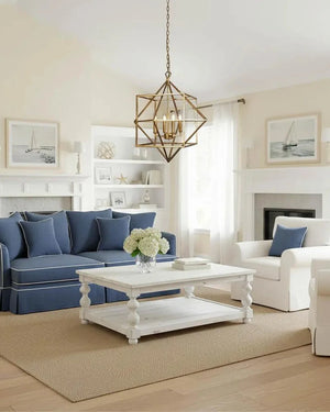 Luxury Brass Pendant in a Hamptons style living room