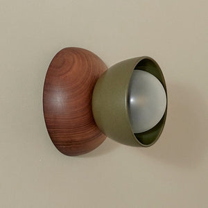Ceramic Bowl Wall Light | Terra | Olive | Walnut