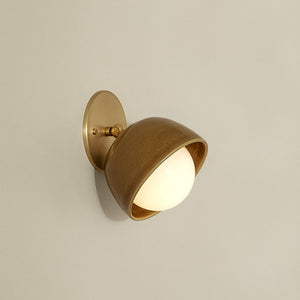 Ceramic Bowl Angle Wall Light | Brass | Chartreuse