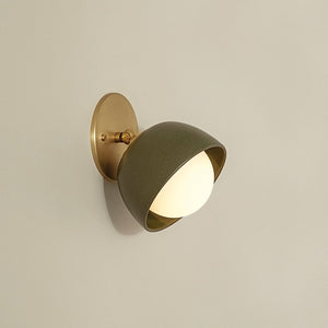 Ceramic Bowl Angle Wall Light | Terra Olive Brass | SALE