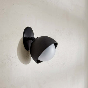 Ceramic Bowl Angle Wall Light | SALE | Slate & Brushed Black | Lighting Collective